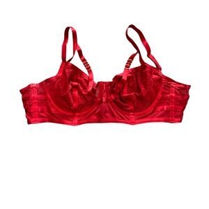 Torrid Curve Red Lace Mesh Longline Bra Adjustable Straps Size‎ 2